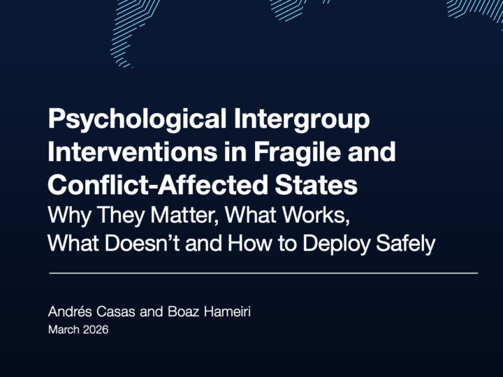 Psychological Intergroup Interventions in Fragile and Conflict-Affected States: Why They Matter, What Works, What Doesn’t and How to Deploy Safely